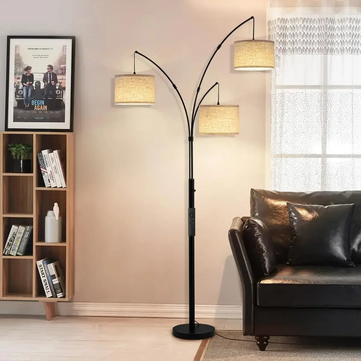 Arc Floor Lamp With Remote, 3 Color Temperatures, Dimmable