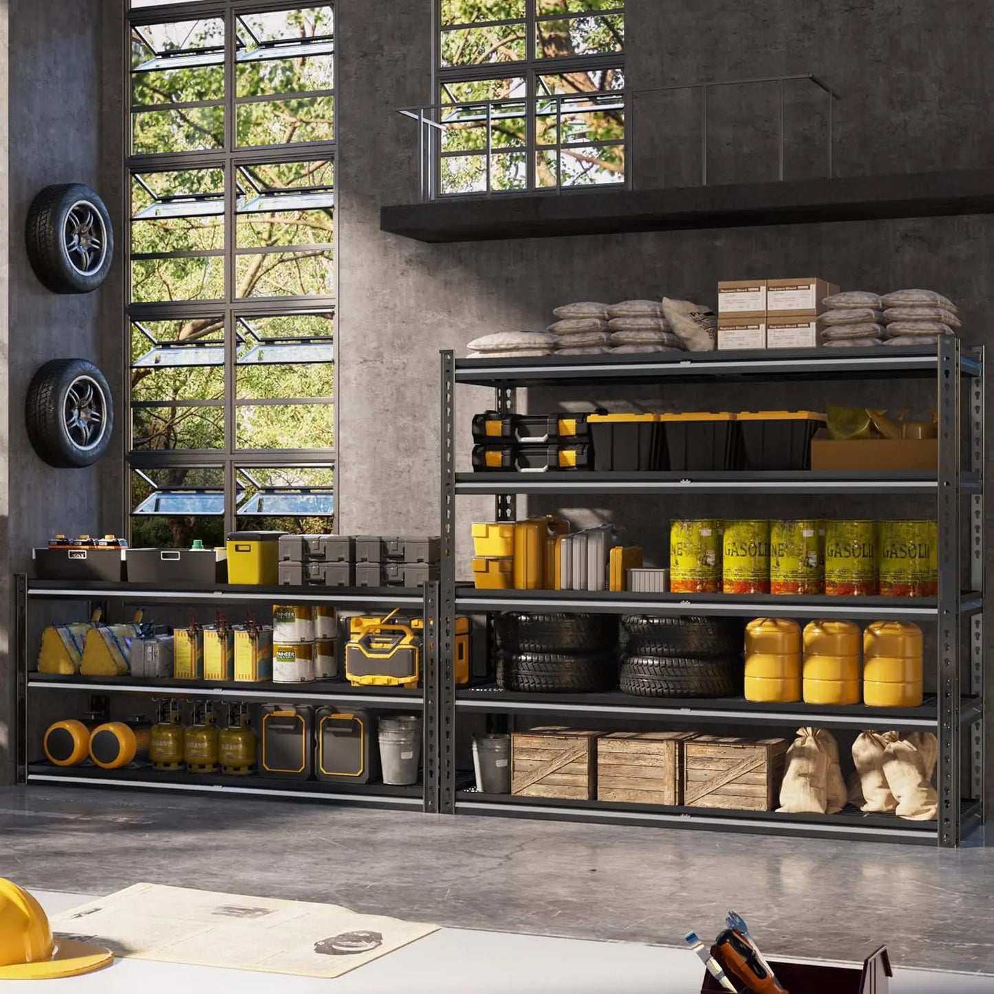 Heavy Duty Garage Shelving Five Tier Adjustable Metal Units