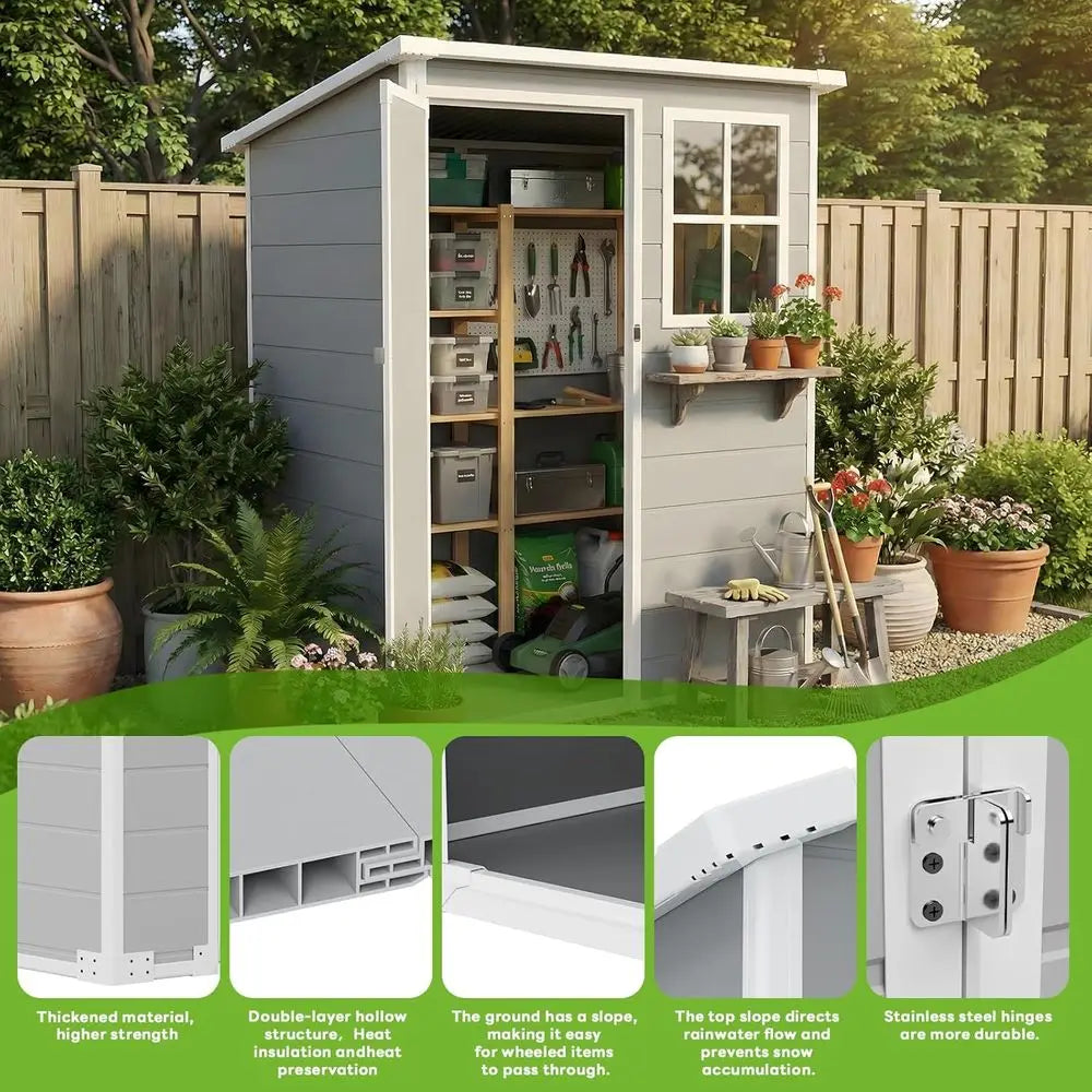 Weather-Resistant Outdoor Storage Shed With Lockable Door