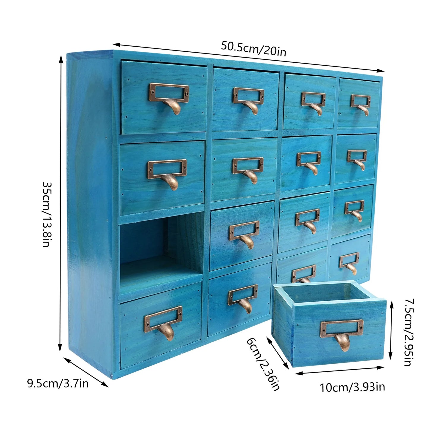 16-Drawer Apothecary Cabinet for Herb Storage and Organization
