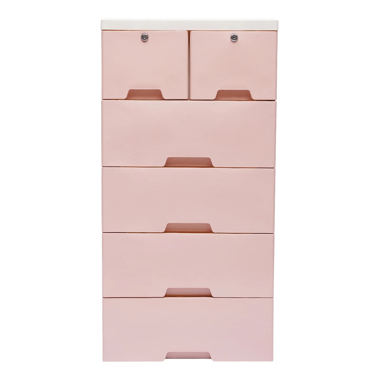 Bymaocar Six-Drawer Plastic Storage Cabinet With Wheels And Lock