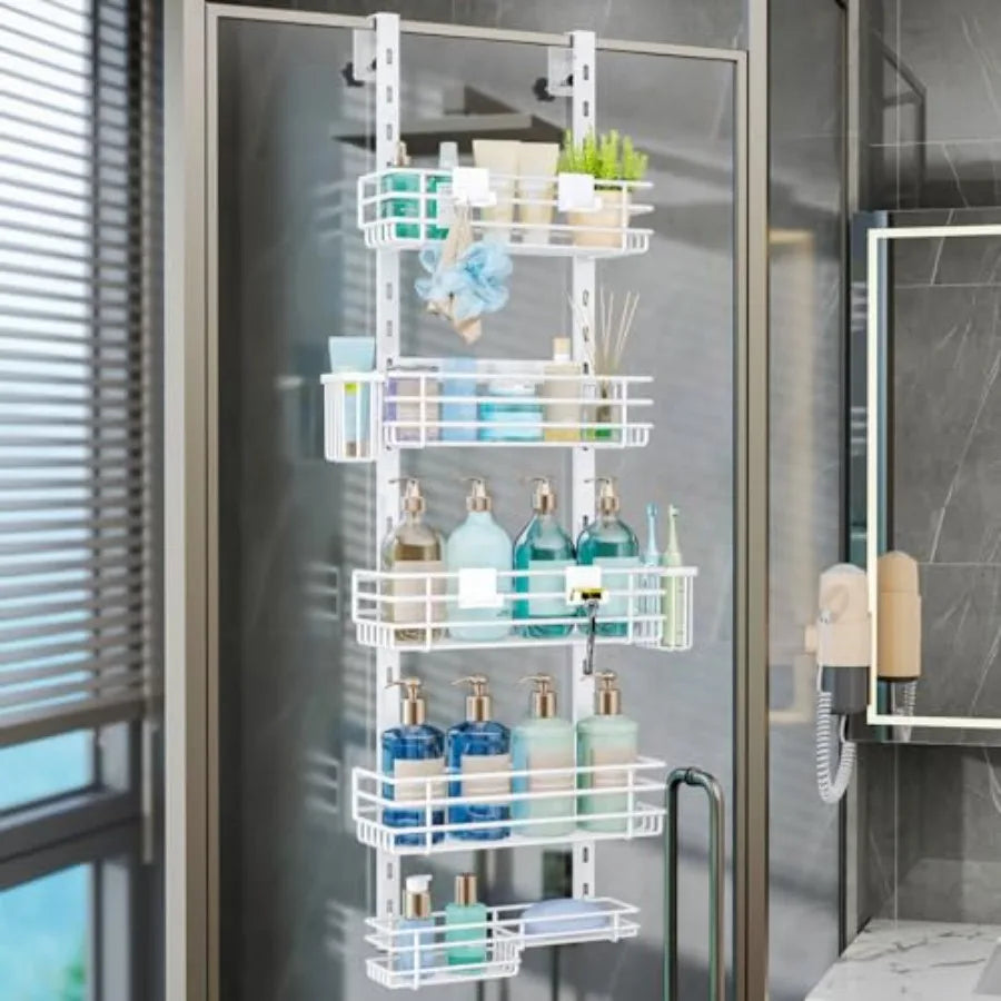 Hanging Shower Caddy Organizer With 22 Hooks And Toothbrush Holders