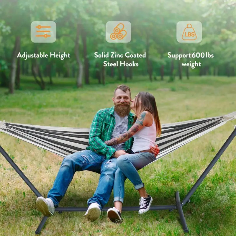 GYROOR Adjustable Stand Hammock With Storage Bag 600 LB Capacity