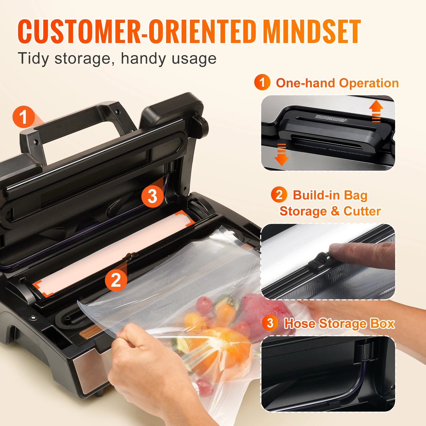 SucceBuy Vacuum Sealer Machine With Free Vacuum Bags Included