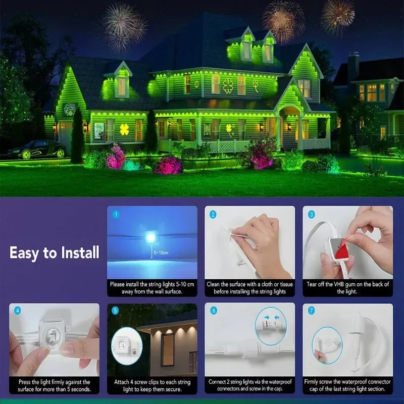 MIMIRGB Smart RGBIC Outdoor Eaves Lights For Home Decoration