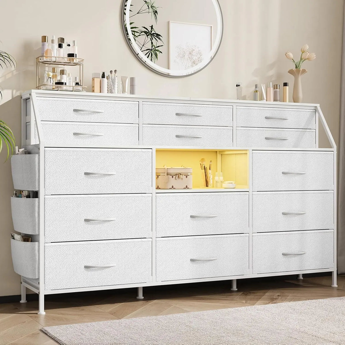 Twister CK 14 Drawer Fabric Storage Cabinet Wooden Top Metal Frame