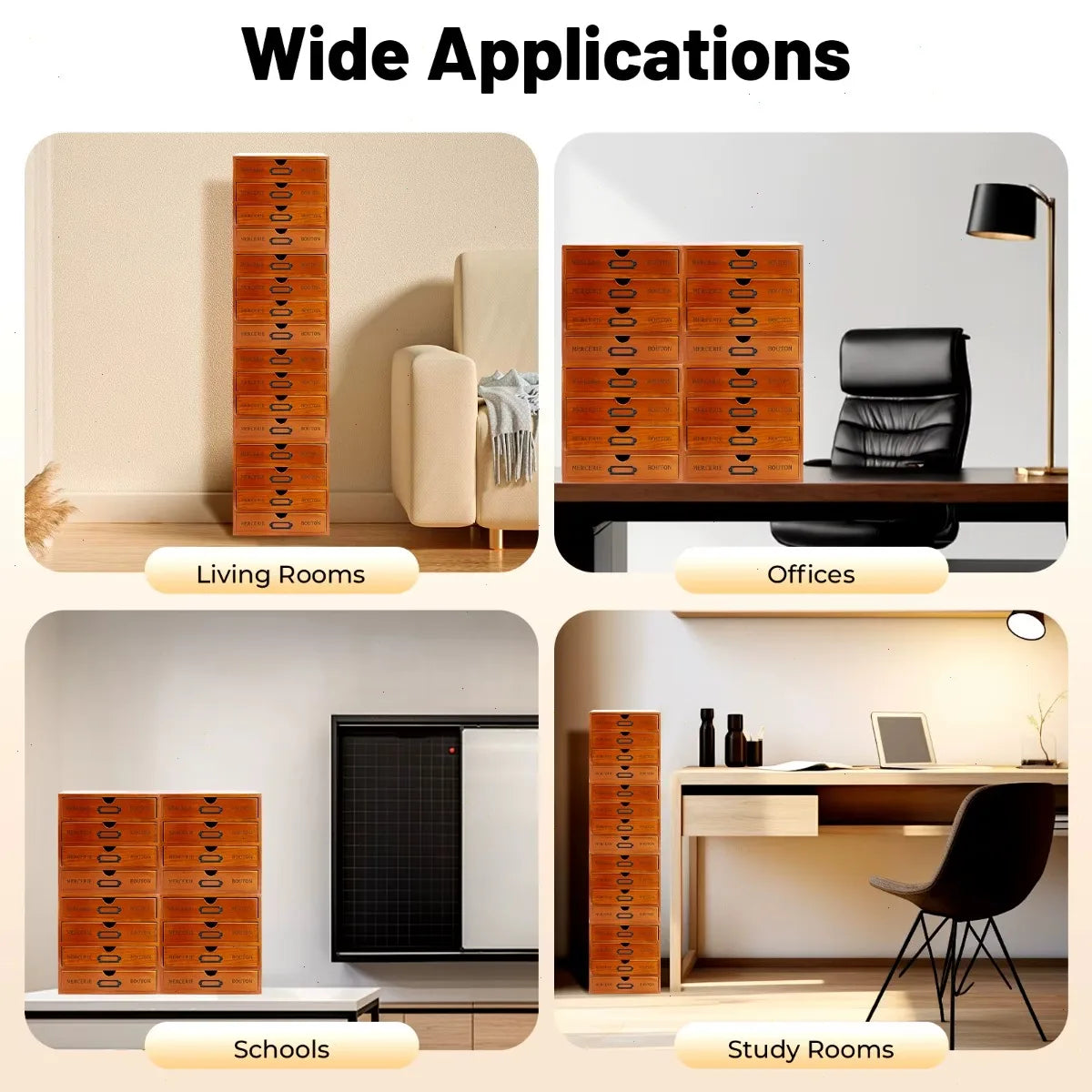 Bymaocar 4 Pack Drawer Organizer Four-Tier Stackable Desk Storage