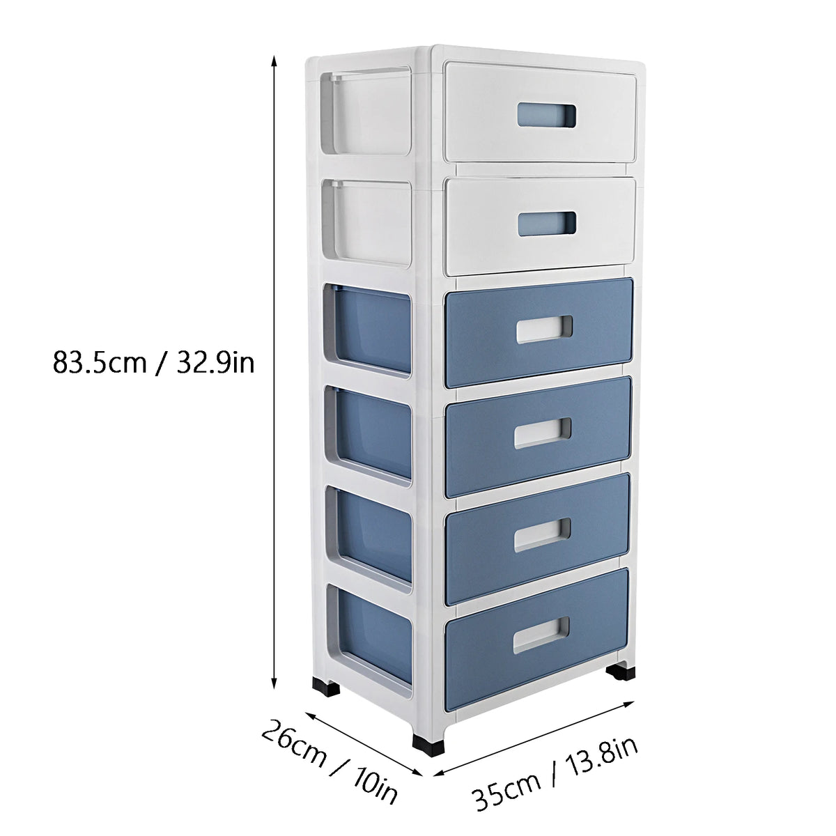 Bymaocar Six Drawer Plastic Storage Tower Organizer for Home Furniture