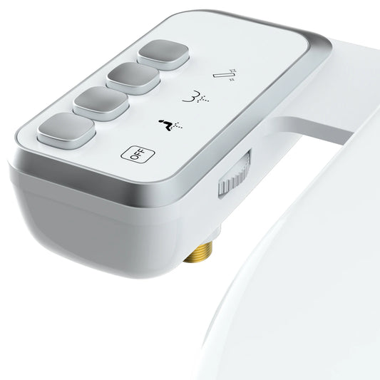 Hibbent Toilet Bidet Ultra Slim Seat Attachment Adjustable Water Pressure