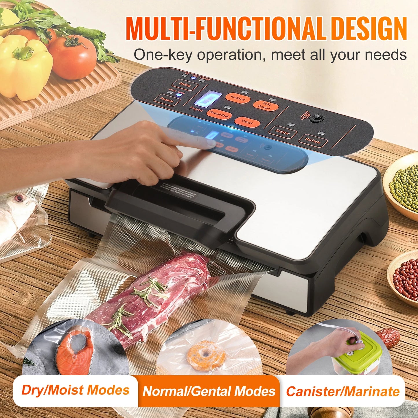 SucceBuy Vacuum Sealer Machine With Free Vacuum Bags Included