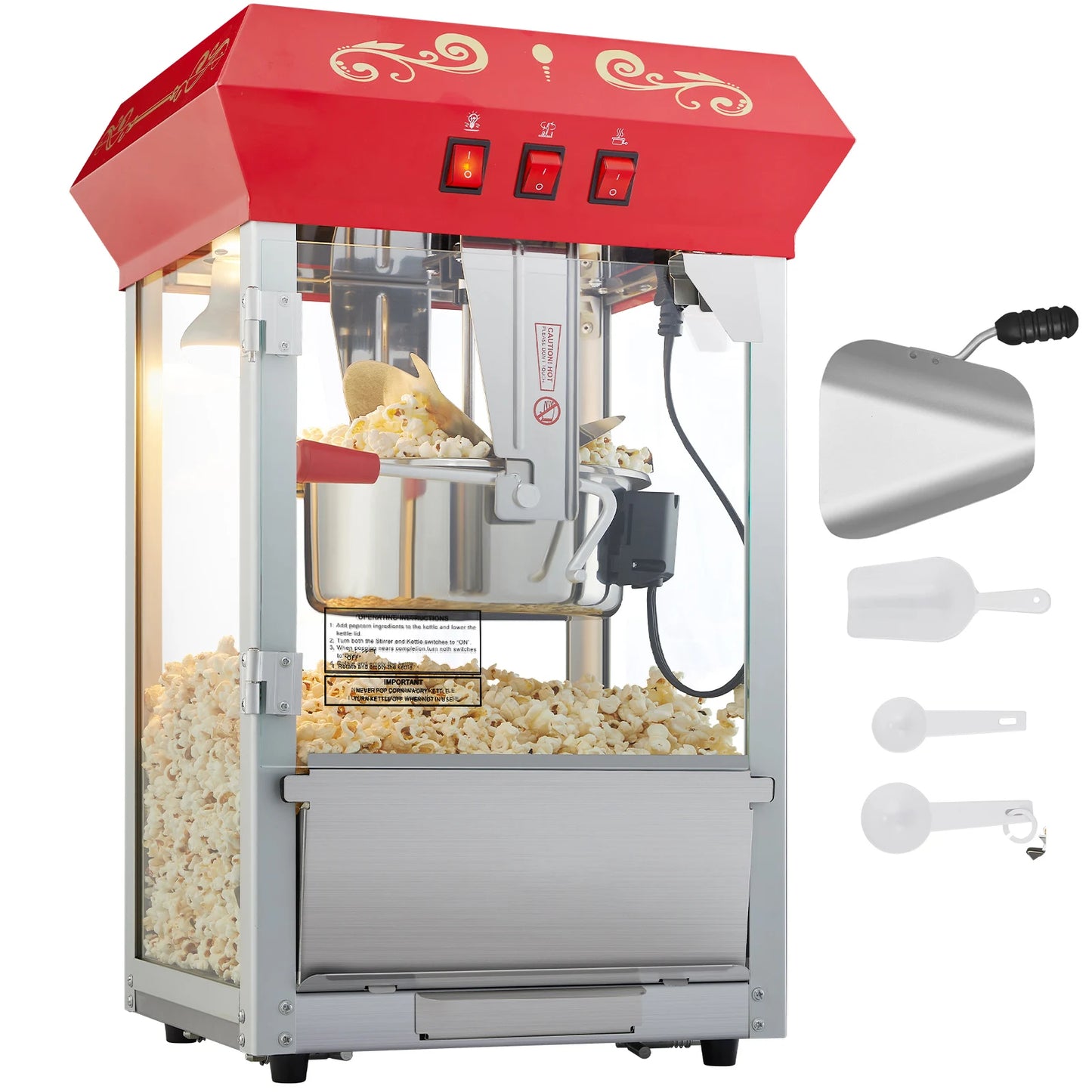 SucceBuy Automatic Electric Popcorn Maker Commercial Popper