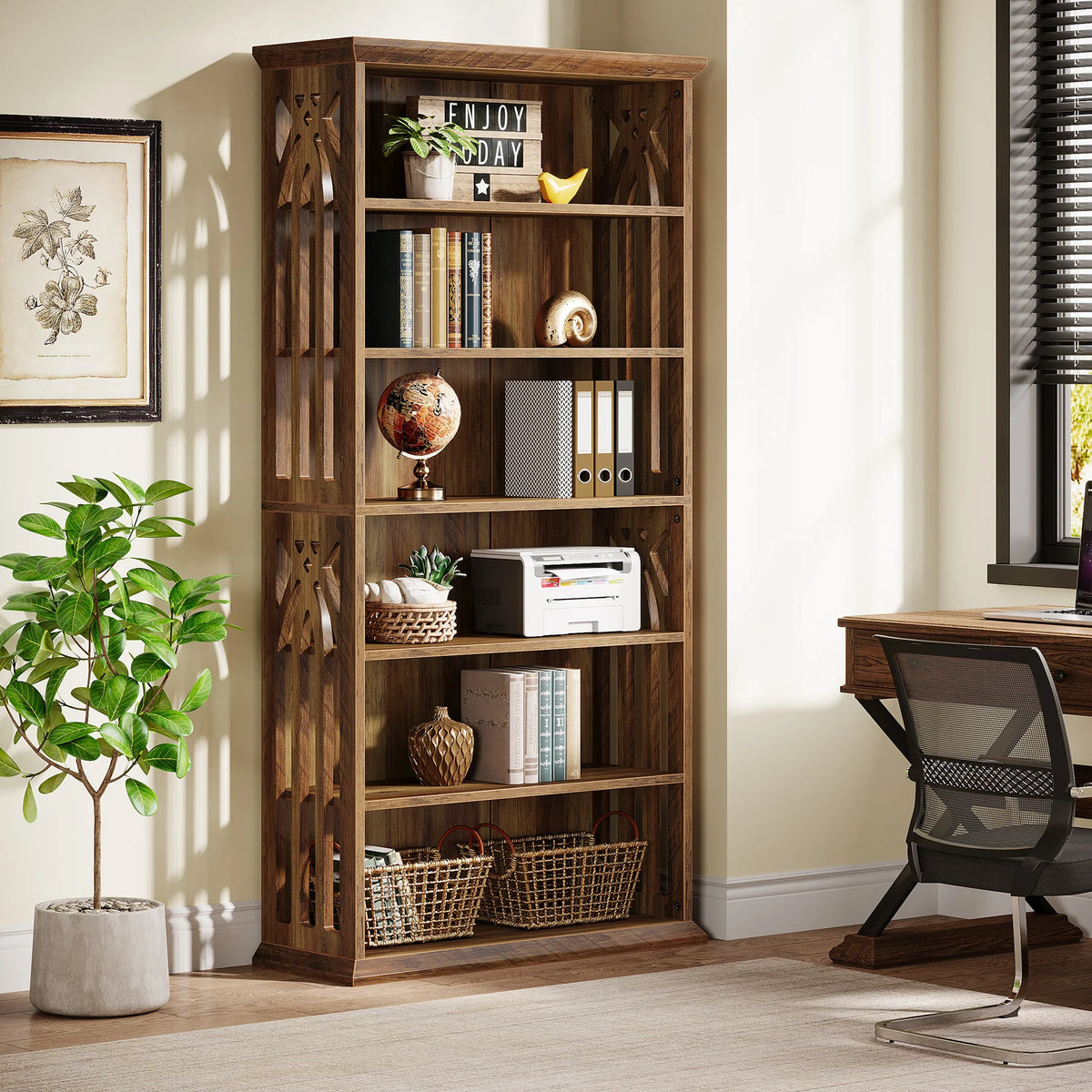 Tribesigns 6-Tier Freestanding Bookshelf Display Bookcase