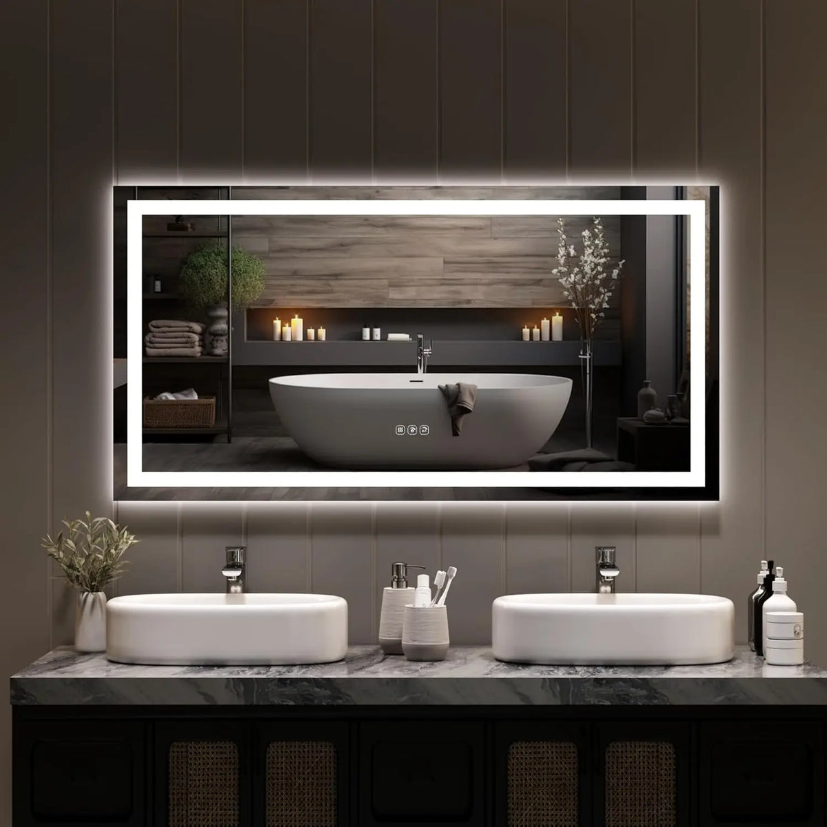 Twister Ck Led Bathroom Mirror With Dimmable Backlight Anti Fog
