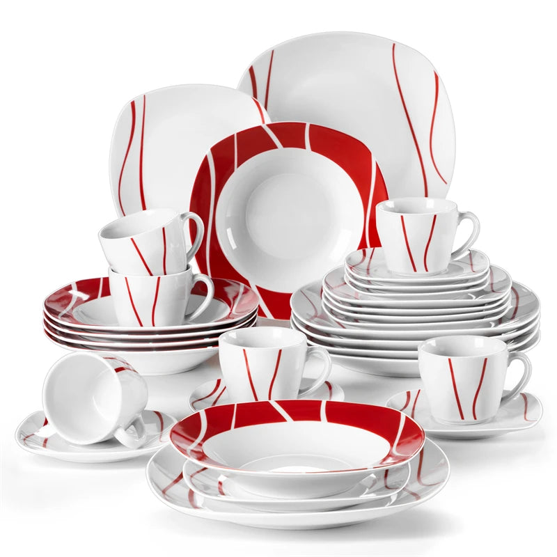 MALACASA Felisa Porcelain Dinnerware Set With Cups And Plates