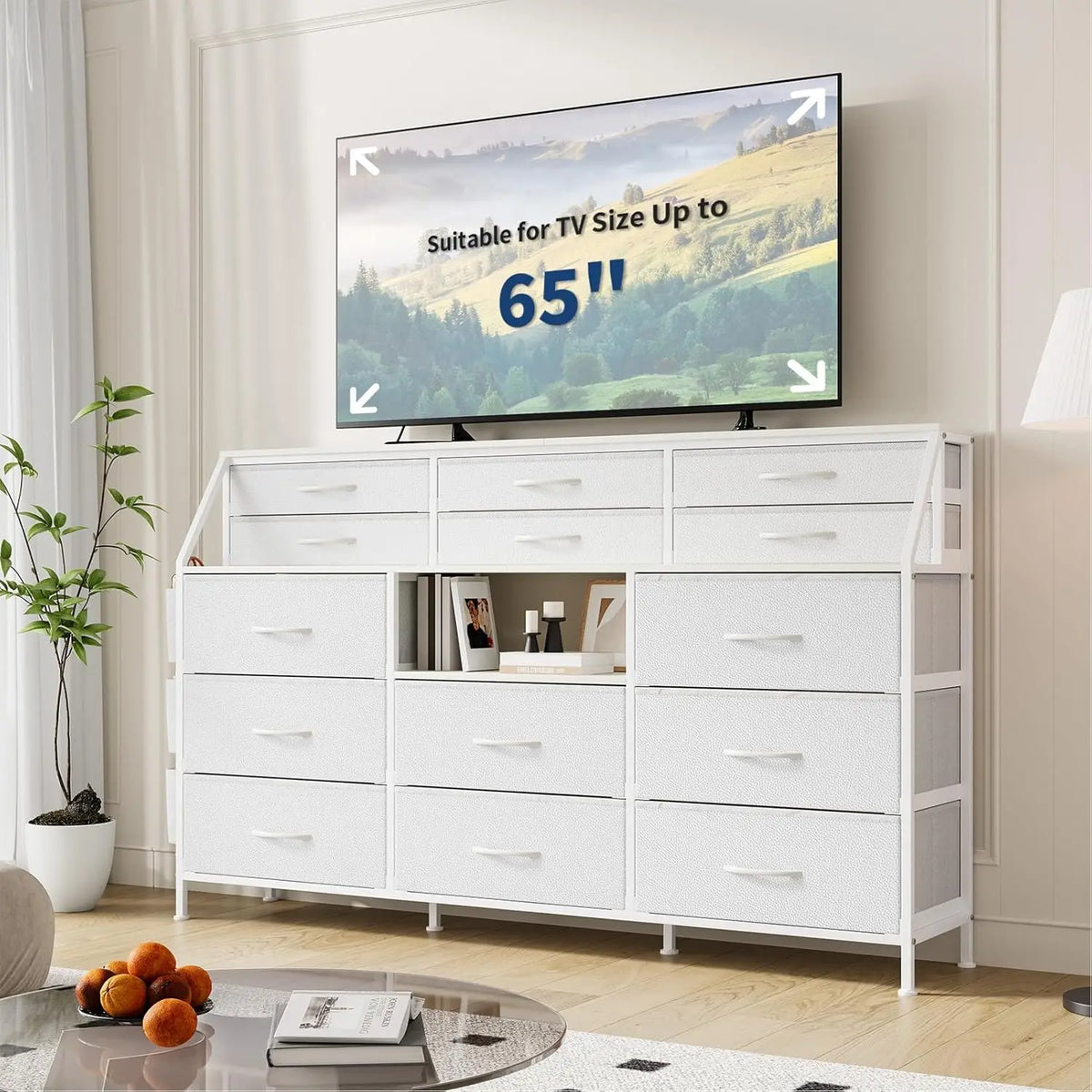 Twister CK 14 Drawer Fabric Storage Cabinet Wooden Top Metal Frame