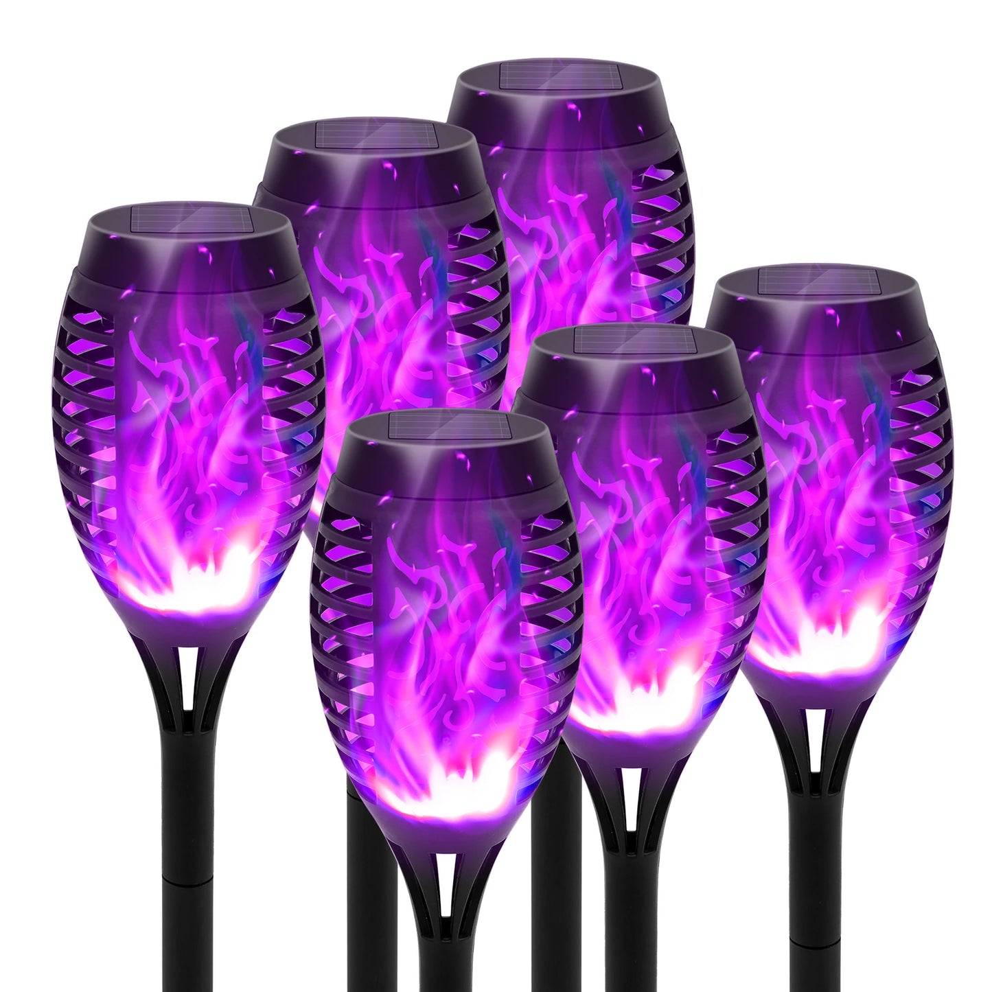 Solar Flame Torch Lights LED Flicker for Outdoor Lawn Pathway
