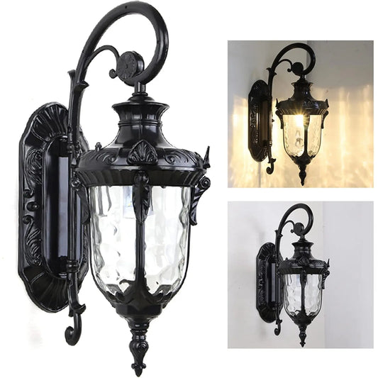 Bymaocar Waterproof Sconce Porch Lamp Outdoor Wall Mount Glass Shade