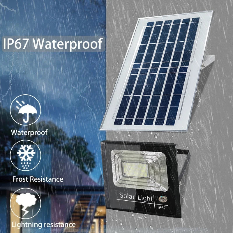 400W LED Solar Flood Light With Aluminum Panel For Garden