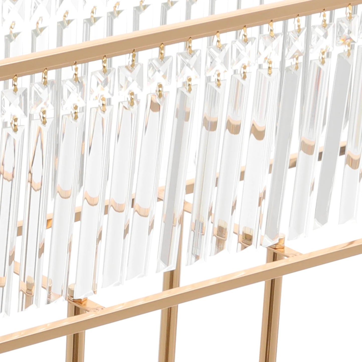 Crystal Flower Stand With Golden Frame And Crystal Bars