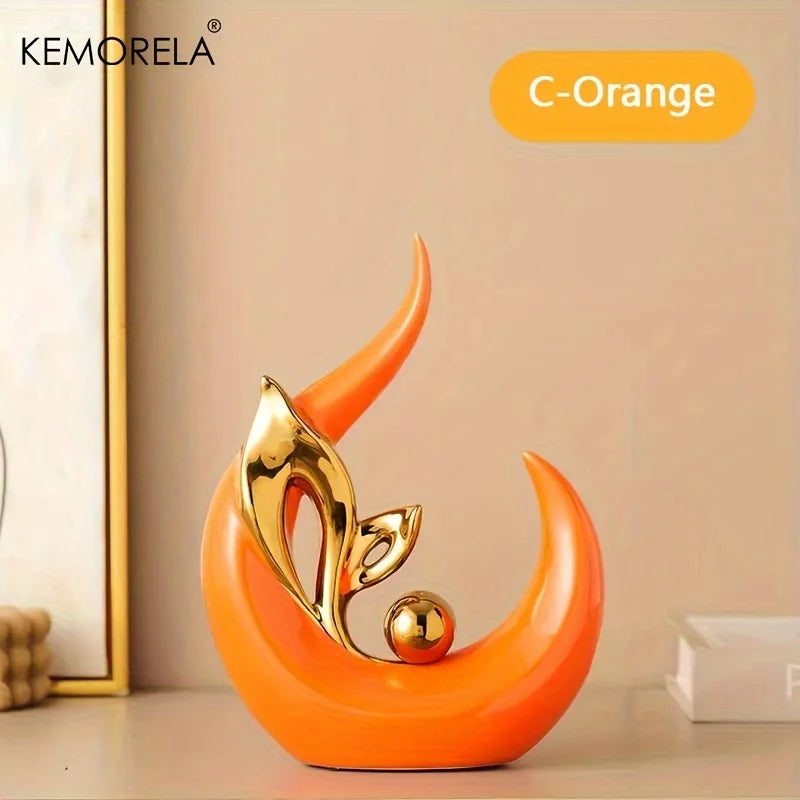 KEMORELA Ceramic Statue Nordic Creative Light Luxury Home Decor Figurine