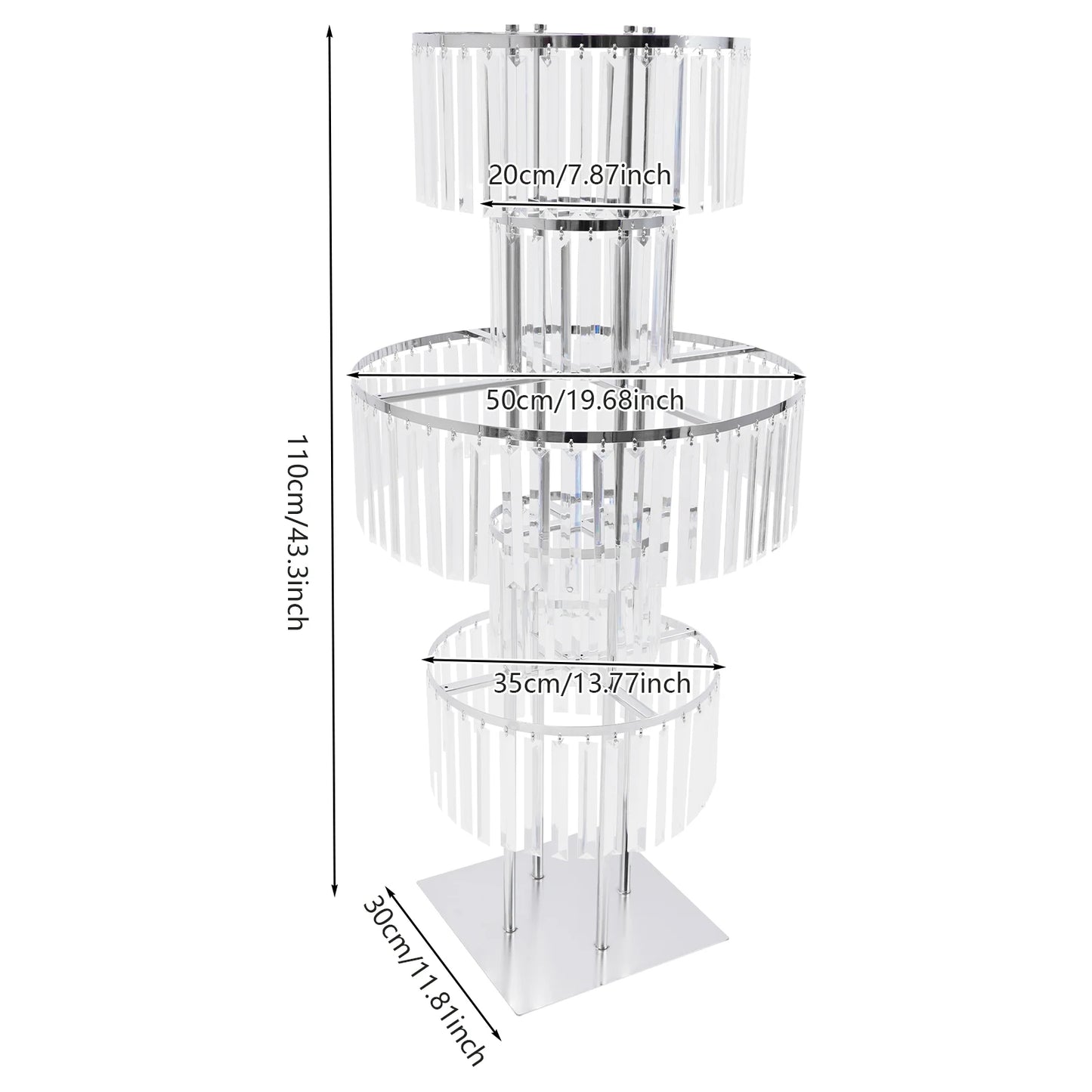 5-Tier Wedding Flower Stand Centerpiece, Acrylic Hanging Display