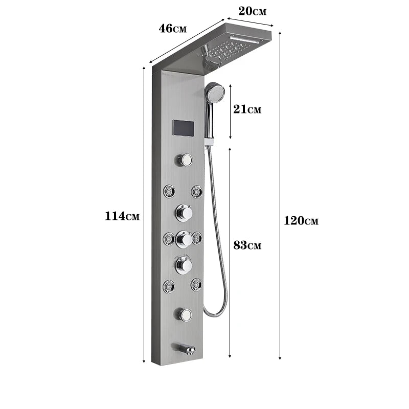 Wanmivezlo LED Bath Shower Faucet Set With Rainfall Panel System