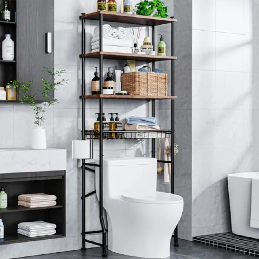 Over The Toilet Storage Rack 4 Tier Bathroom Organizer Freestanding