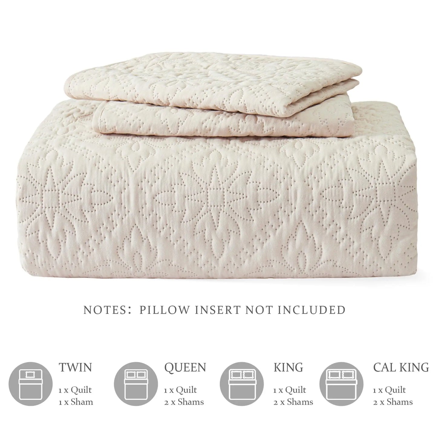 Modern Lightweight Quilt Bedding Set With Pillow Shams Microfiber Polyester