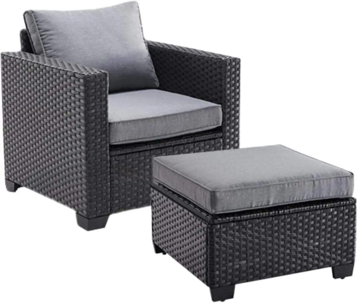 Outdoor Patio Sectional Sofa Set With Ottoman Water Resistant Fabric