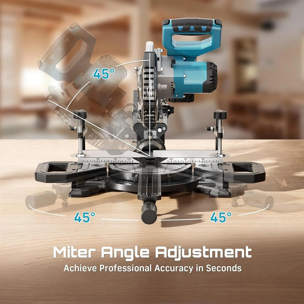 Seesii Cordless Sliding Compound Miter Saw With Laser Guide