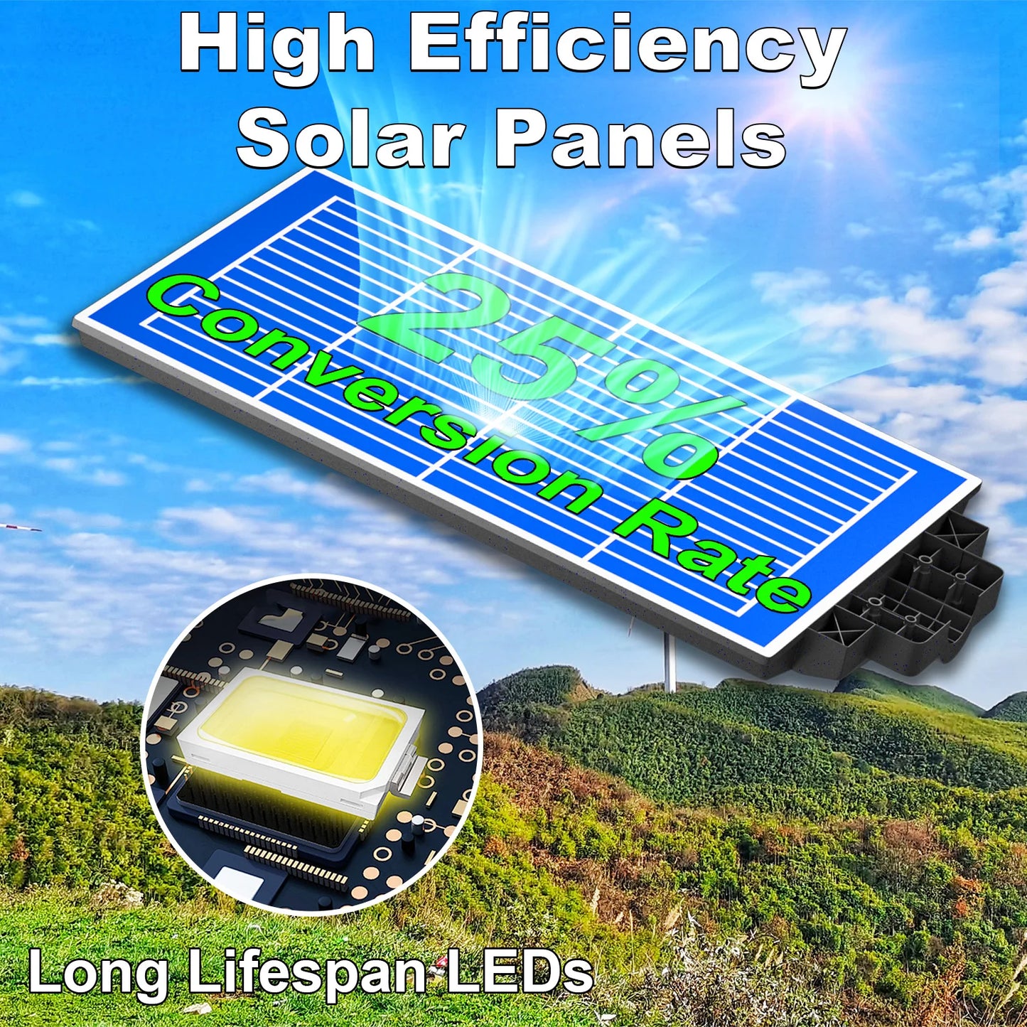 Outdoor Solar Street Lights 4 Pack IP65 Waterproof Auto Sensor