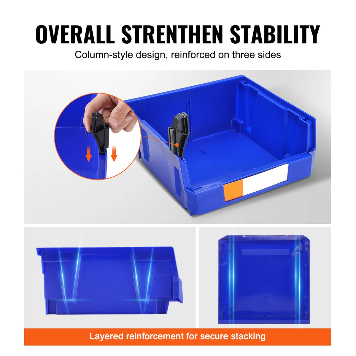 SucceBuy Stackable Wall Mounted Garage Storage Organizer Bins