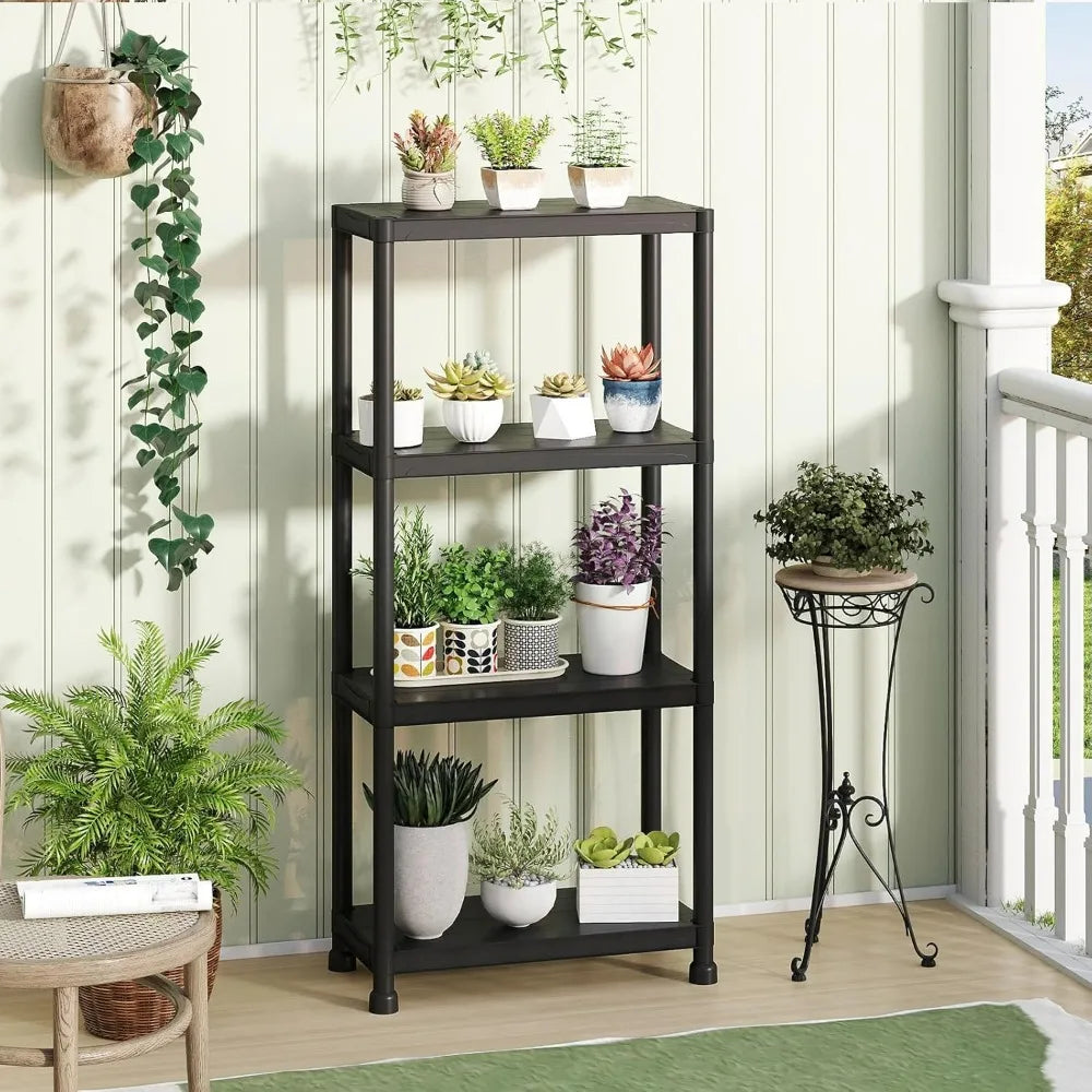 Giantex Heavy Duty Plastic Storage Shelves Freestanding Unit