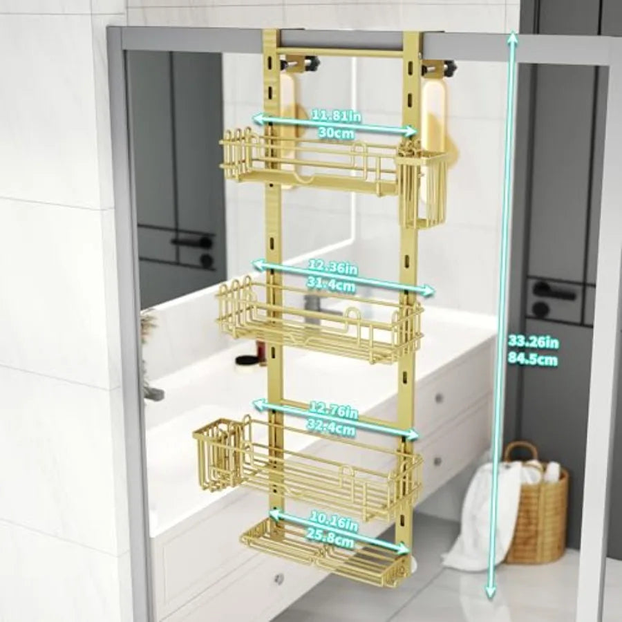 Hanging Shower Caddy Organizer With 22 Hooks And Toothbrush Holders