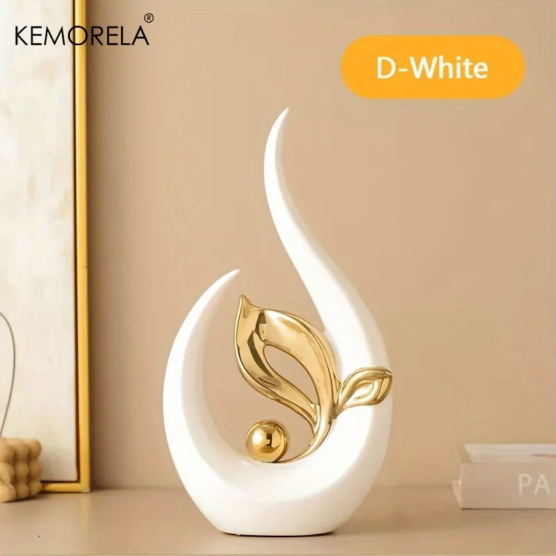 KEMORELA Ceramic Statue Nordic Creative Light Luxury Home Decor Figurine