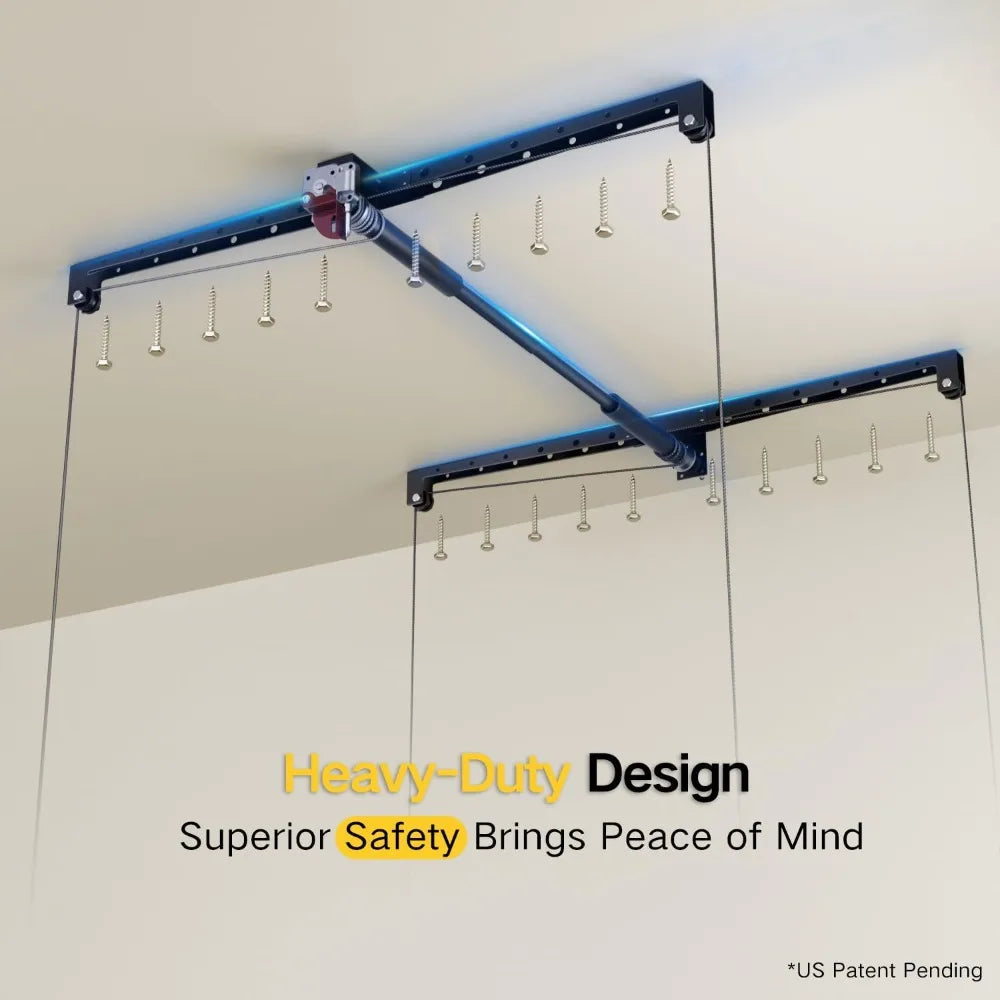 Adjustable Garage Ceiling Storage Rack Overhead Lift System 250lbs