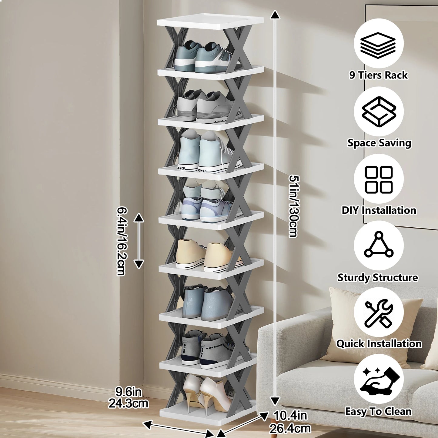 Detachable Shoe Rack Storage Organizer Multi Layer Shelf Cabinet