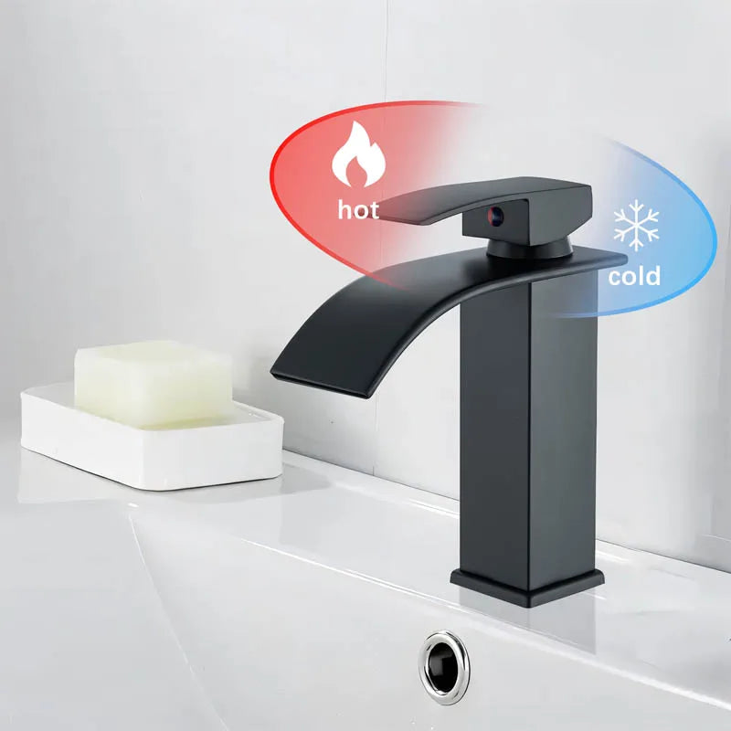 Dfrkjhre Copper Core Waterfall Basin Faucet Bathroom And Kitchen