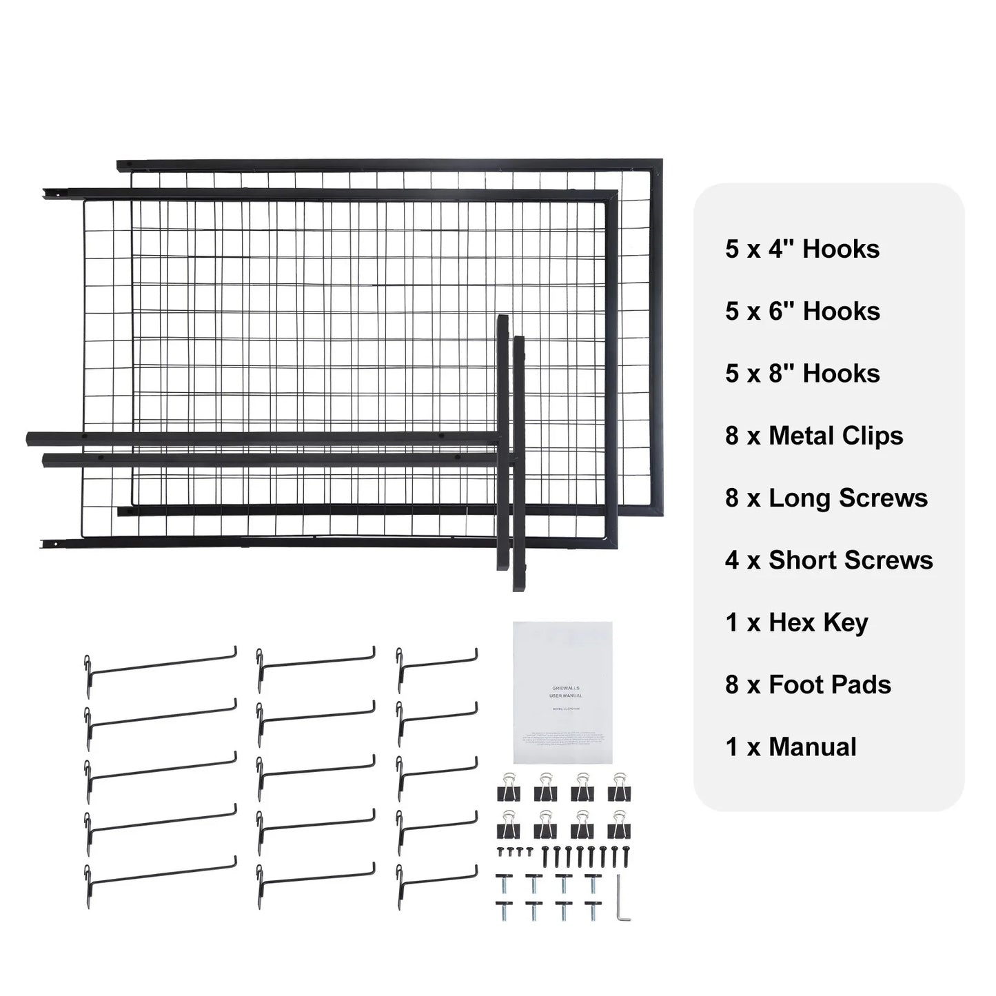 SucceBuy Grid Wall Panels Tower Wire Gridwall Display Racks With Hooks