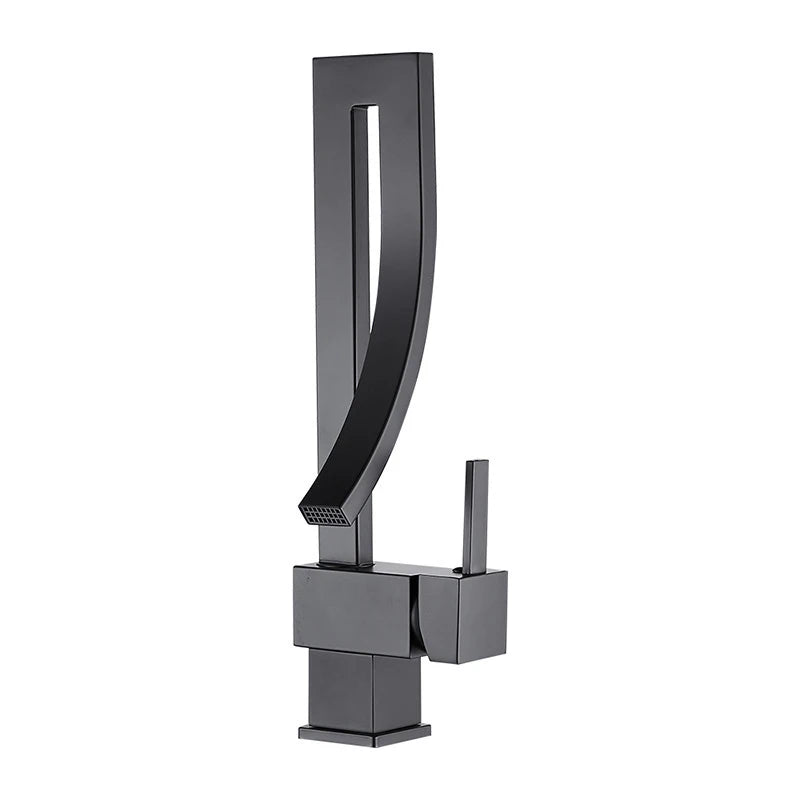 Wanmivezlo Bathroom Basin Faucet Deck Mounted Waterfall Mixer Single Handle