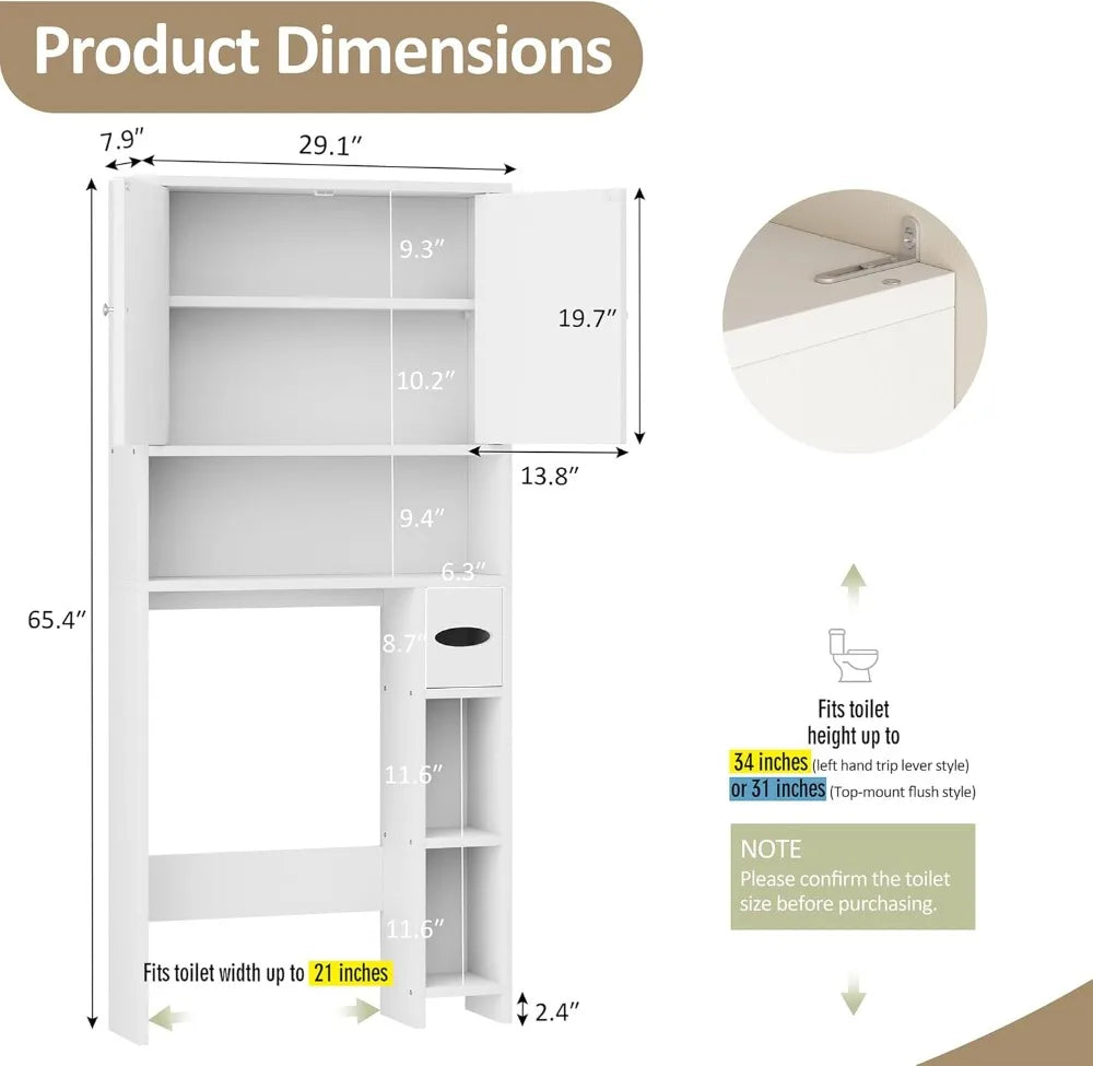 Over Toilet Storage Cabinet With Toilet Paper Holder