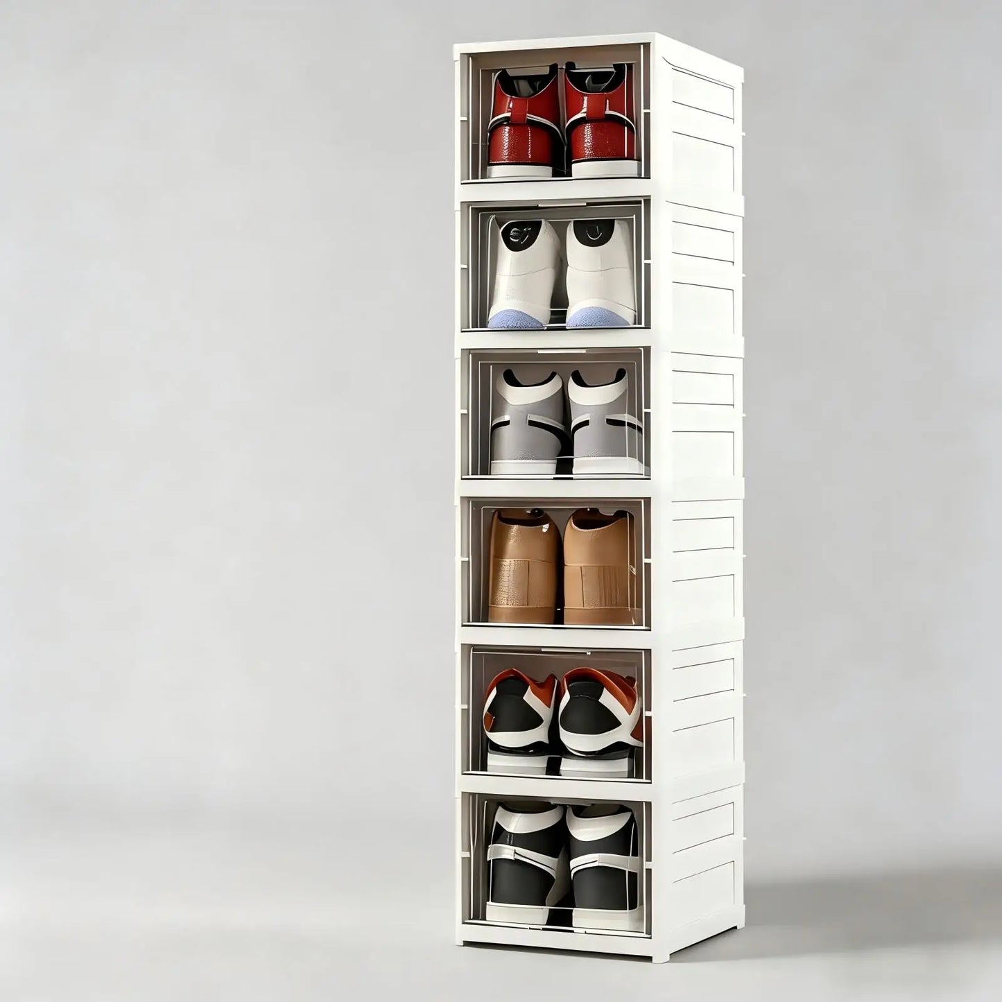 Foldable Shoes Storage Box Organizer 3-6 Layer Plastic Cabinet