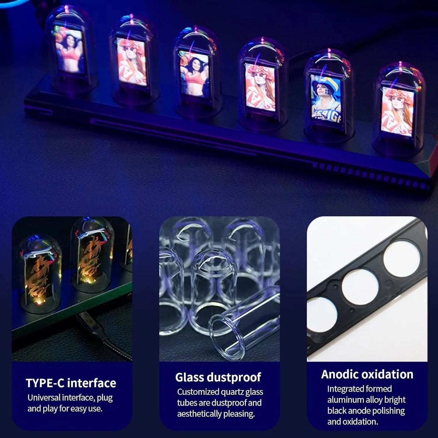 Aiopp Nixie Tube Clock Kit Night Light With Digital Calibration
