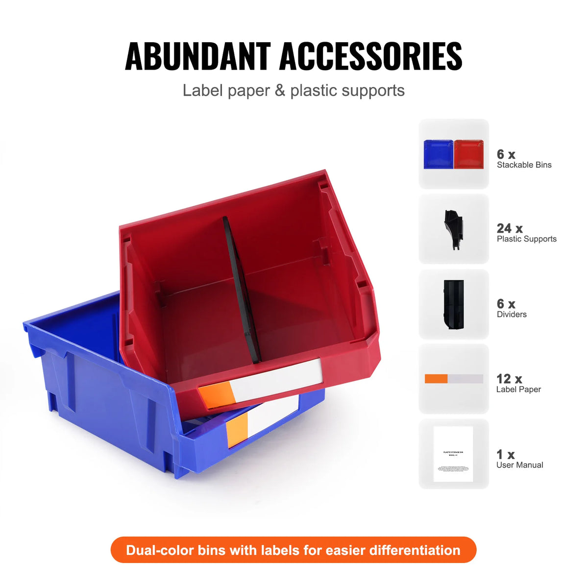 SucceBuy Stackable Wall Mounted Garage Storage Organizer Bins