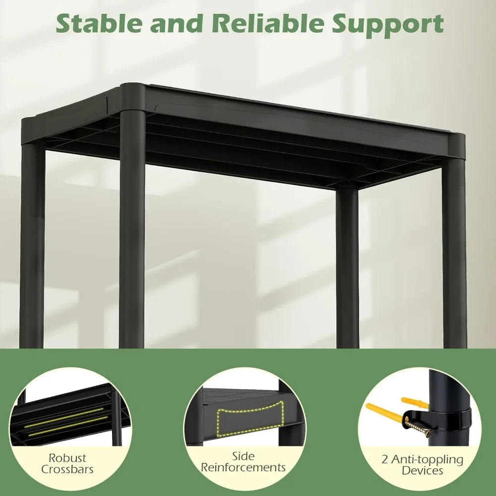 Giantex Heavy Duty Plastic Storage Shelves Freestanding Unit
