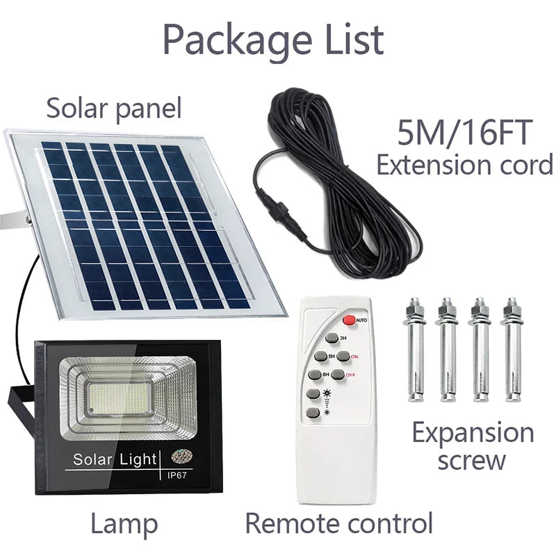 400W LED Solar Flood Light With Aluminum Panel For Garden