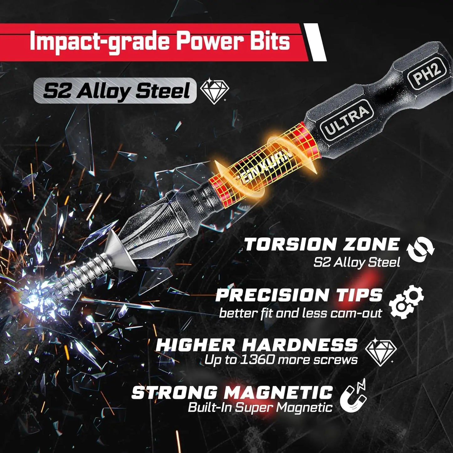 58-Piece Screwdriver Set With Impact Bits Wrench Drill Toolbox