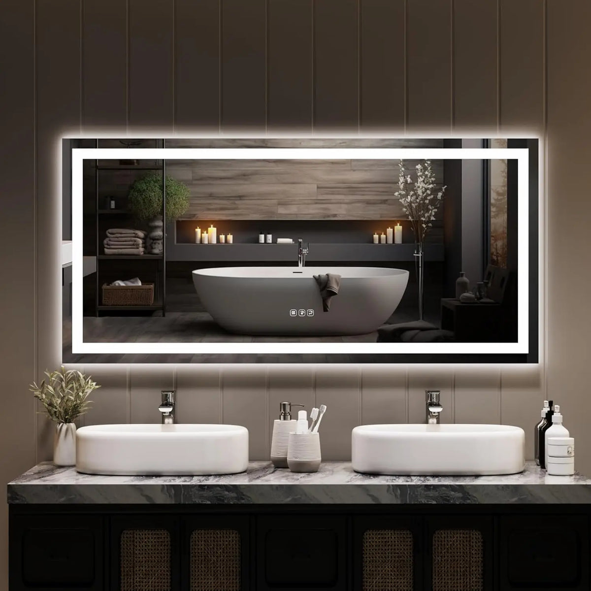 Twister Ck Led Bathroom Mirror With Dimmable Backlight Anti Fog