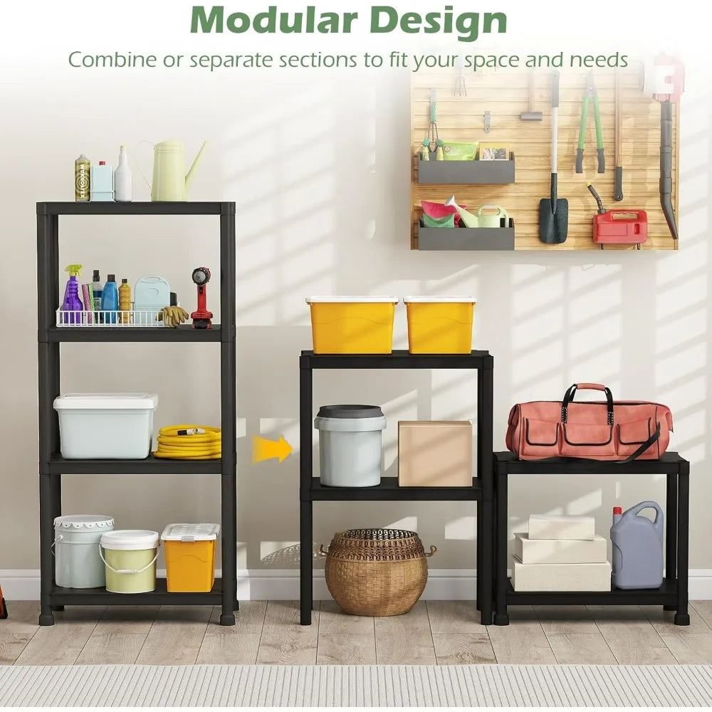 Giantex Heavy Duty Plastic Storage Shelves Freestanding Unit