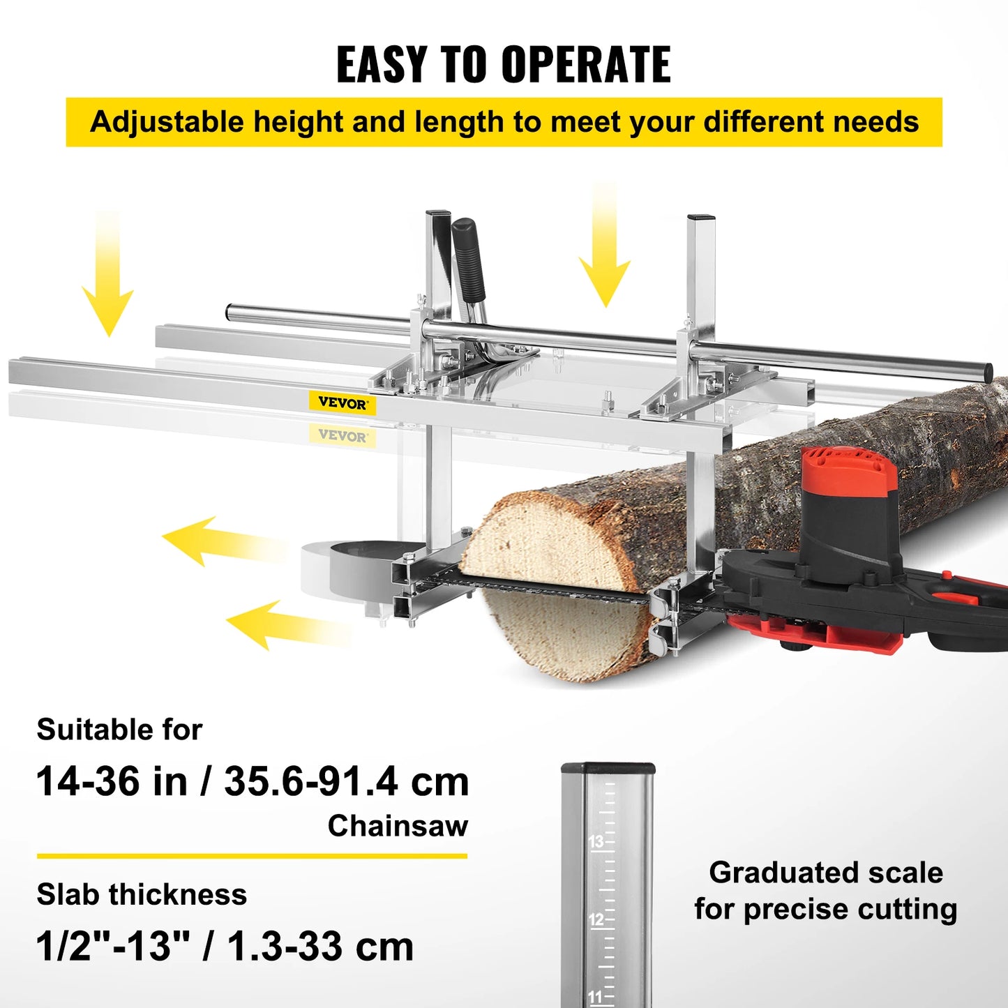 Chainsaw Mill Planking Guide Bar Portable Wood Lumber Sawmill